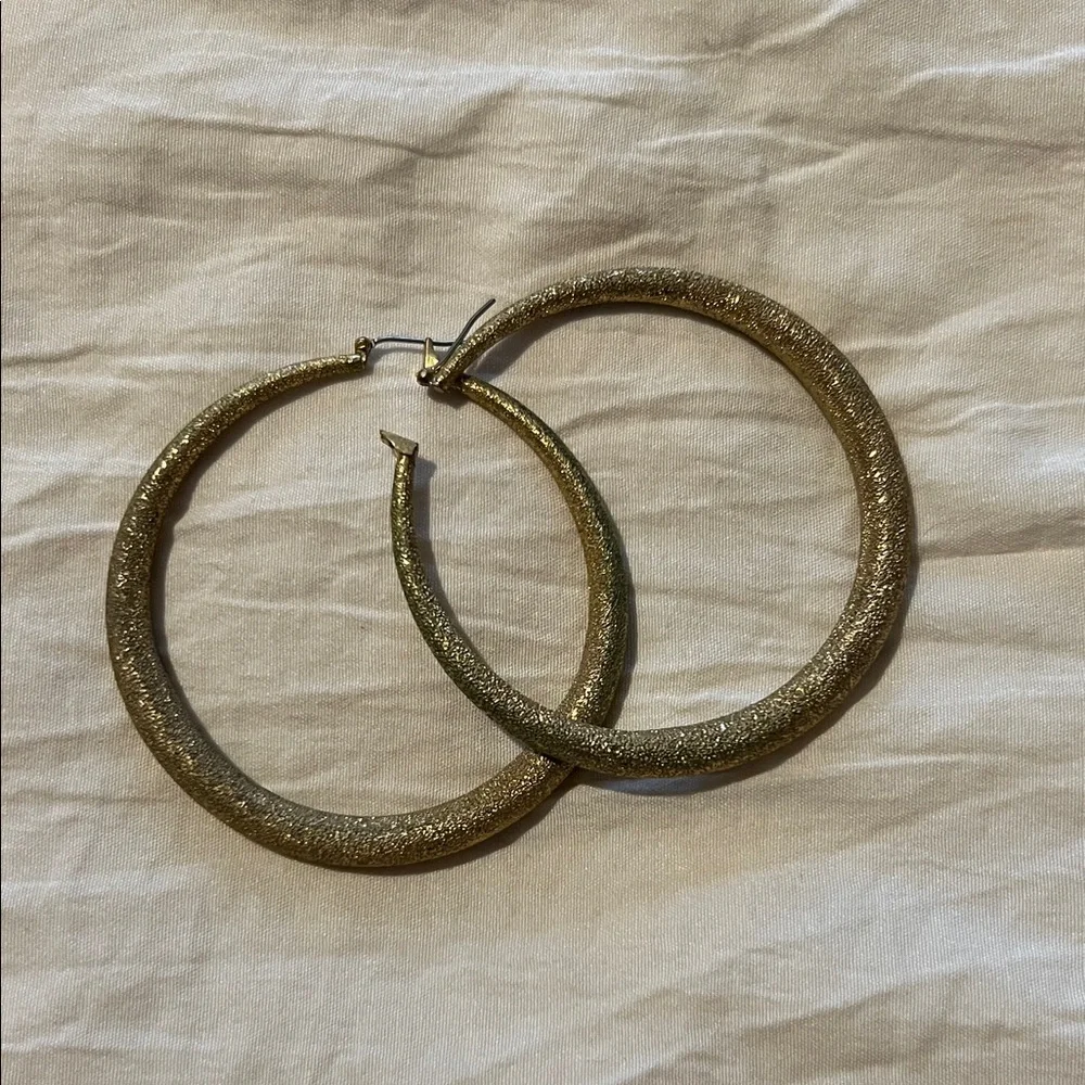 Textured Gold Hoop Earrings